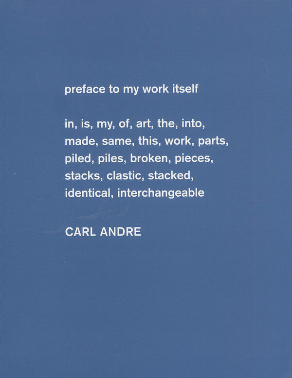 Carl Andre – Sculpture as Place (DE)